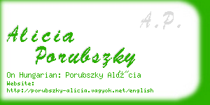 alicia porubszky business card